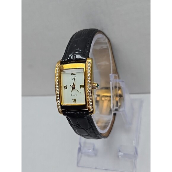 Camrose And Kross JBK Jackie Kennedy Gold Tone Crystal Tank Watch New Battery - Picture 2 of 11